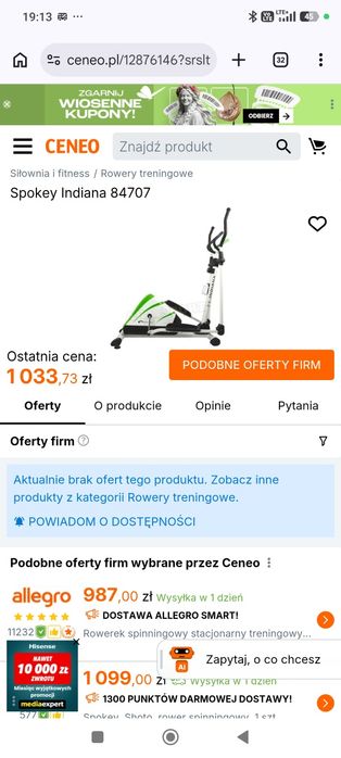 Orbitrek magnetyczny Spokey Indiana