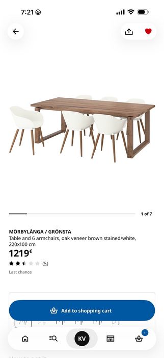 Mesa Ikea c/ 8 cadeiras 220x100 cm