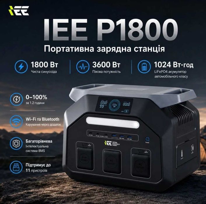 Зарядна станція IEE P1800 1800W  1024Wh LiFePO4