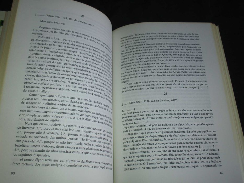 Livro Correspondência para Raul Proença António Sérgio 1987