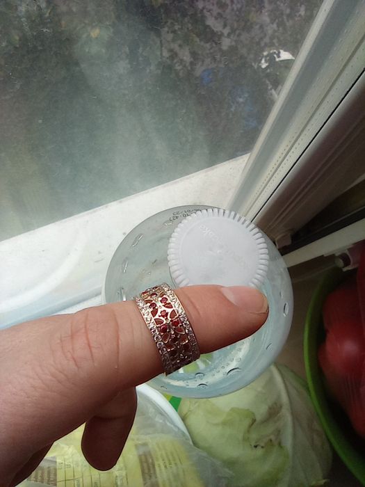 Каблучка срібна Вишиванка р.18, кольцо серебряное