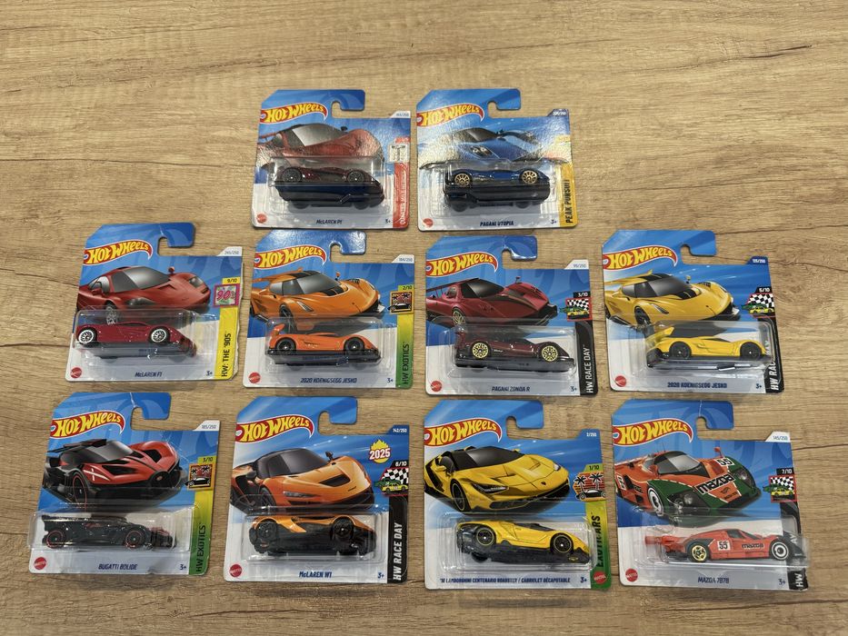 Hot wheels 10sztuk hypercar lamborghini mclaren bugatti itp