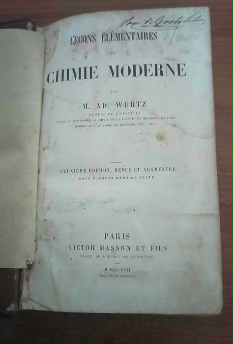 Leçons Élémentaires de Chimie Moderne par M. Ad. Wurtz (1871)