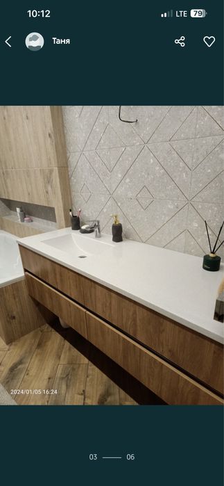 Стільниця.Умивальник.Раковина зі штучного каменю