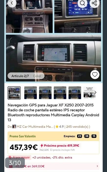 Vendo radio Android jaguar xf 2009