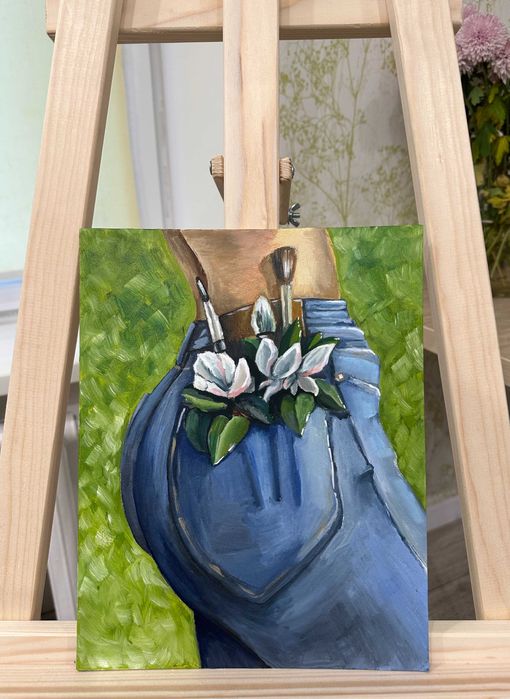 Картина маслом "Тепло творчества"