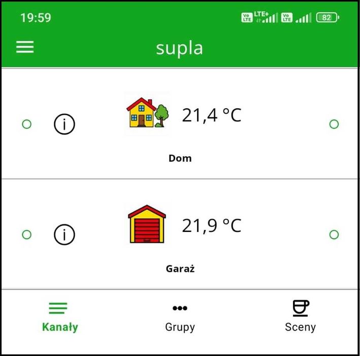 Termometr  WiFi z 2 czujnikami temperatury po 5m - Supla
