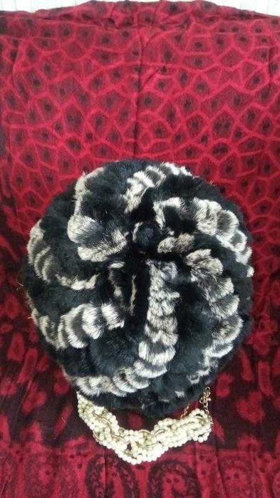 100% мех песца шапка /песецнатуральный мех шапка к шубе