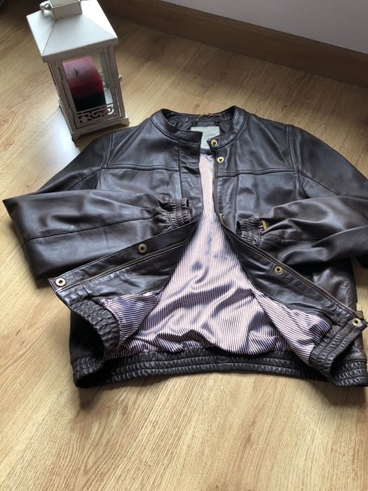 Casaco em pele castanho Pepe Jeans