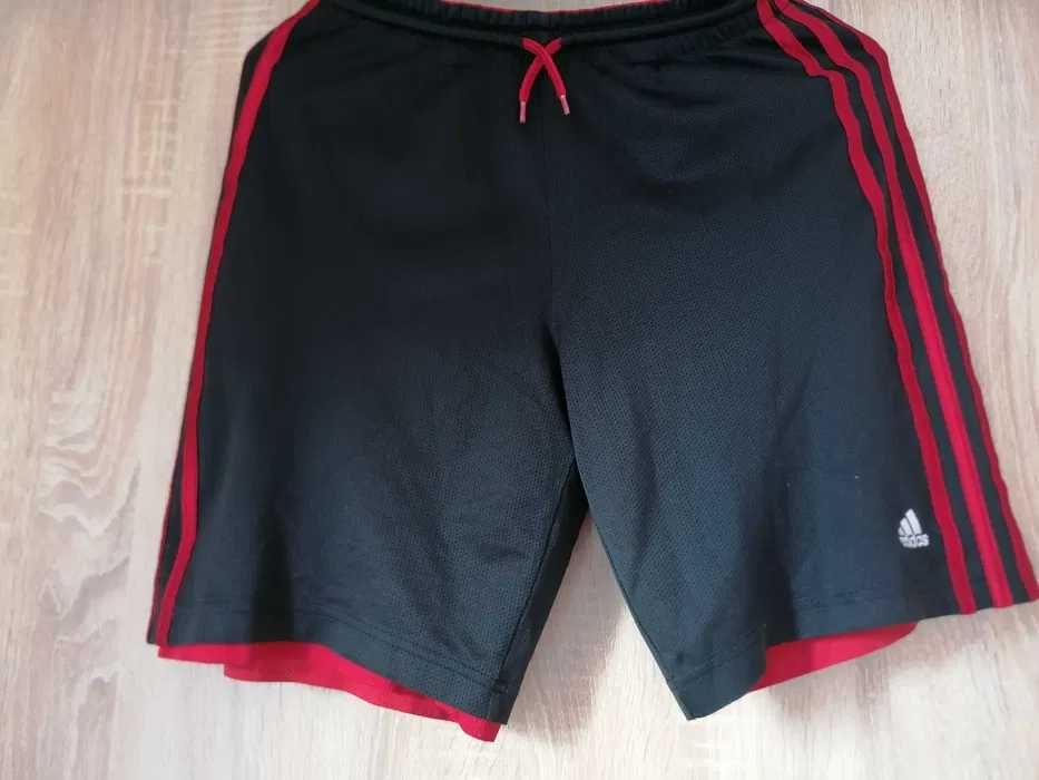Spodenki krótkie Adidas czerwono - czarne.Rozmiar XS.Spodnie.