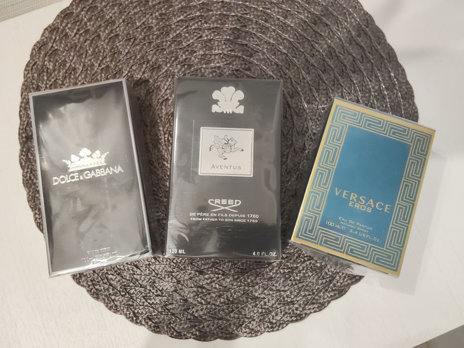 Creed Aventus,, Versace Eros, Дольче Габена.