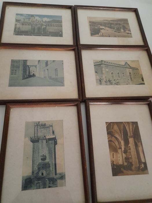 Quadros antigos de postais  com monumentos.