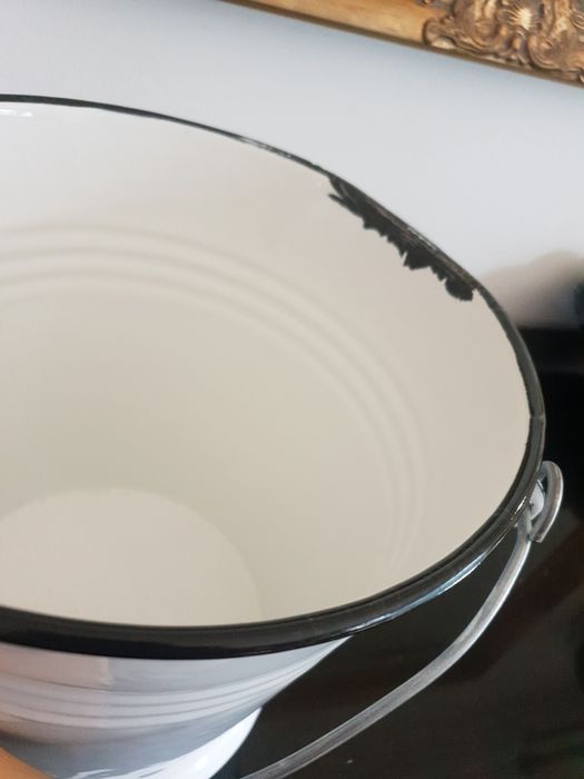 Vintage retro  wiaderko wiadro postarzane doniczka naczynie metalowe