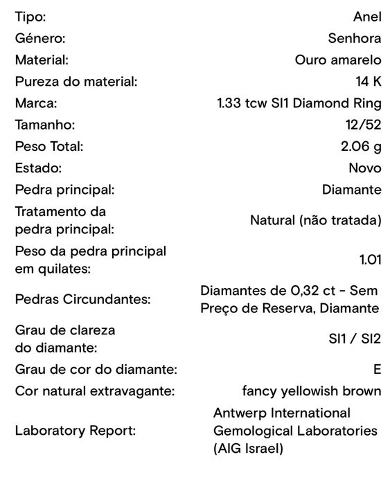 Anel ouro amarelo com diamantes