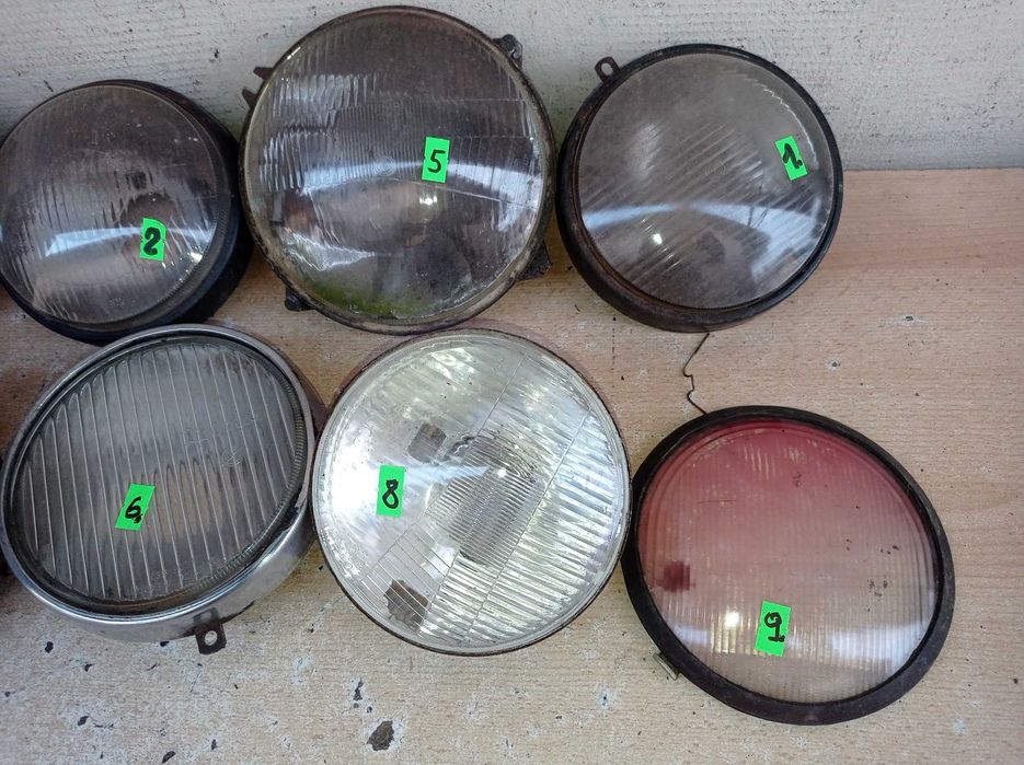 Szkła - lampy - przód - WSK + inne - Piast, Refmet