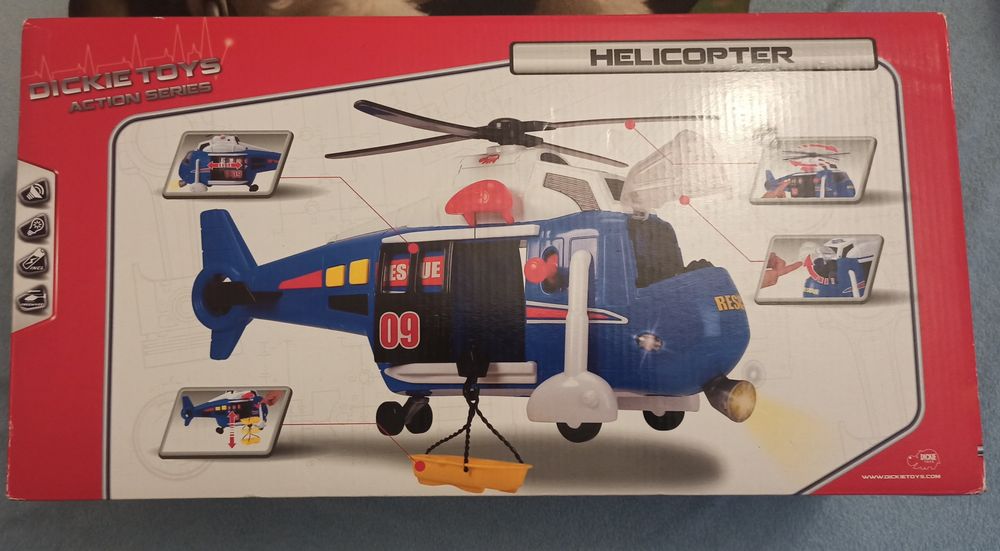 Duży Helikopter z wciągarką i dźwiękiem