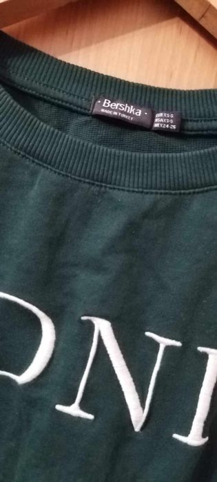 Krótka zielona bluza, iconic, crop top, bershka
