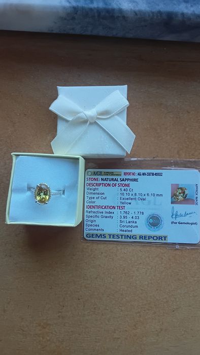 Anel em Prata com Safira Certificada