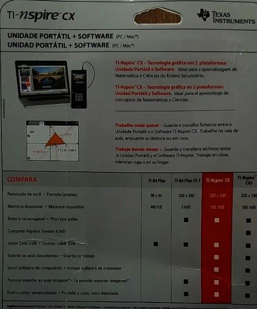 Calculadora Gráfica Cores Texas TI-Nspire CX