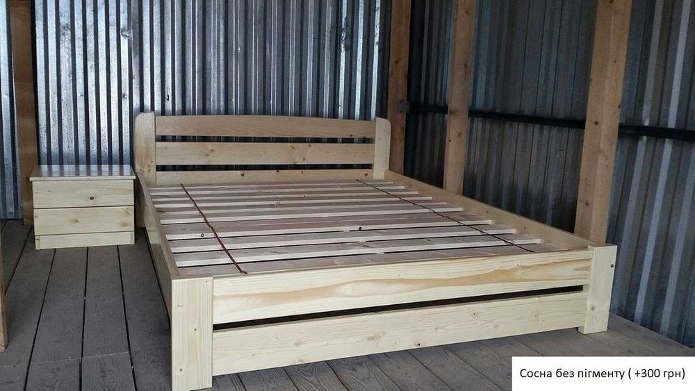 Ліжко Класік натуральне дерево. 160х200см з масиву дерева. Кровать