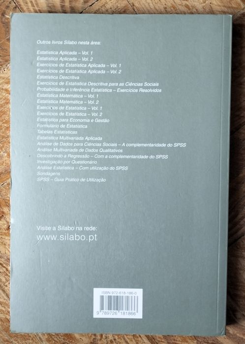 Livro "Estatística - Volume II - exercícios" Sílabo 5 edição