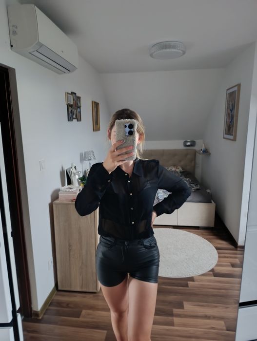 Koszula elegancka kobieca s m przezroczysta