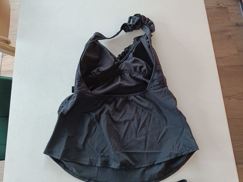 Tankini ciążowe 44 2XL czarny strój kąpielowy