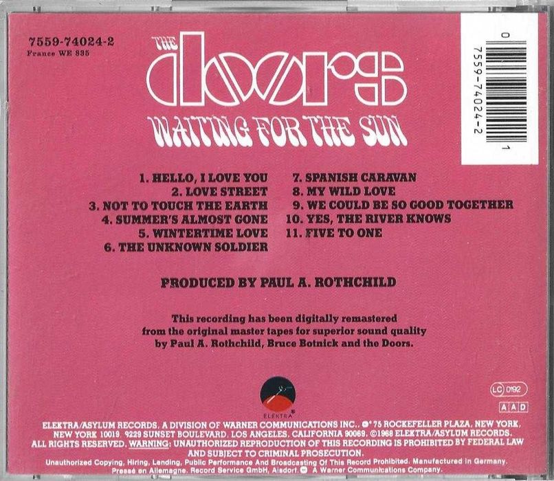 Doors - - - - - Waiting For The Sun - - - - - CD