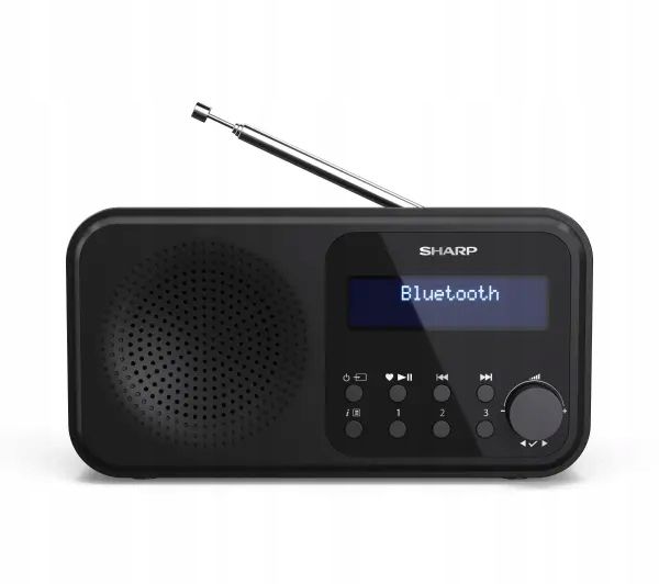 outlet radio sieciowo-bateryjne bluetooth dab+ fm sharp dr-p420 czarny
