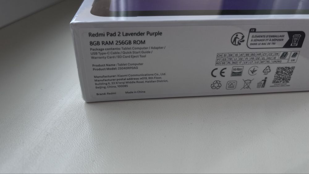 Планшет Redmi Pad 2 8/256GB також 128гб Wi-Fi Lavender Purple