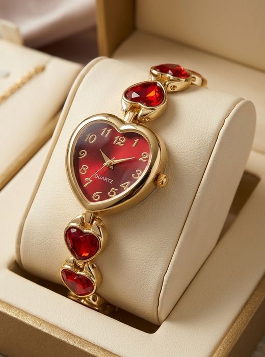 Exluzywny prezent i piękny czerwono złoty  lub zielony zeg