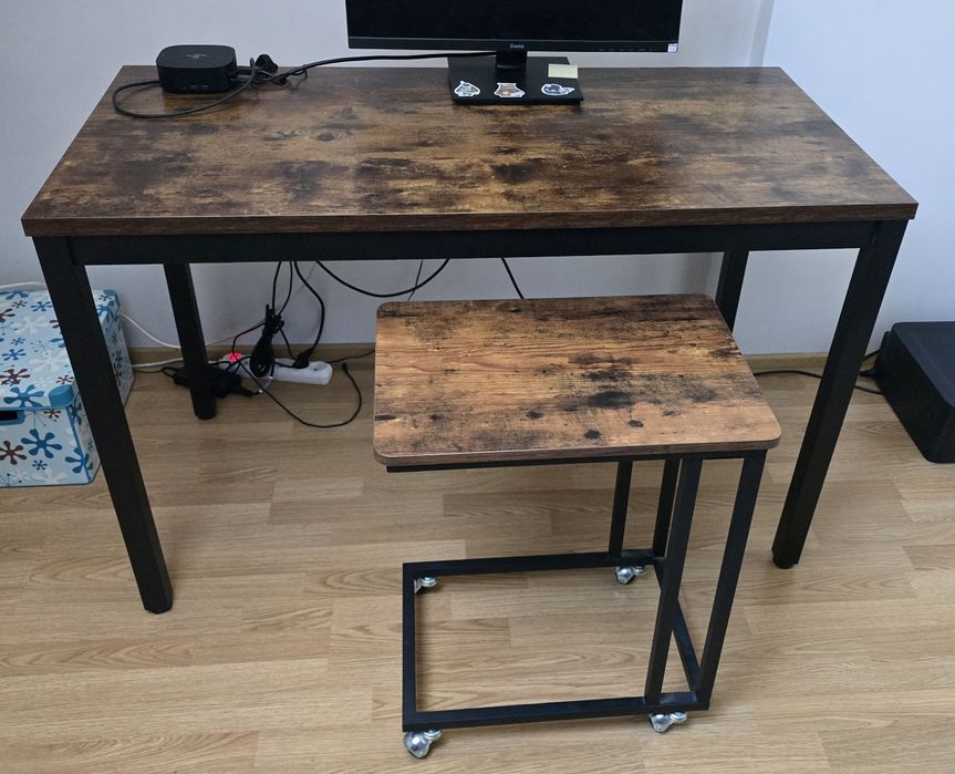 Biurko loft z dodatkowym stoliczkiem