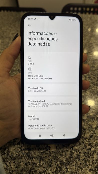 XIAOMI Redmi 15C 4+ 256Gb como NOVO com nota fiscal