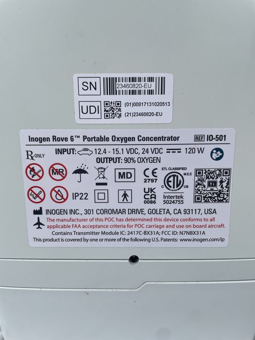 Inogen Rove 6 aparat tlenowy