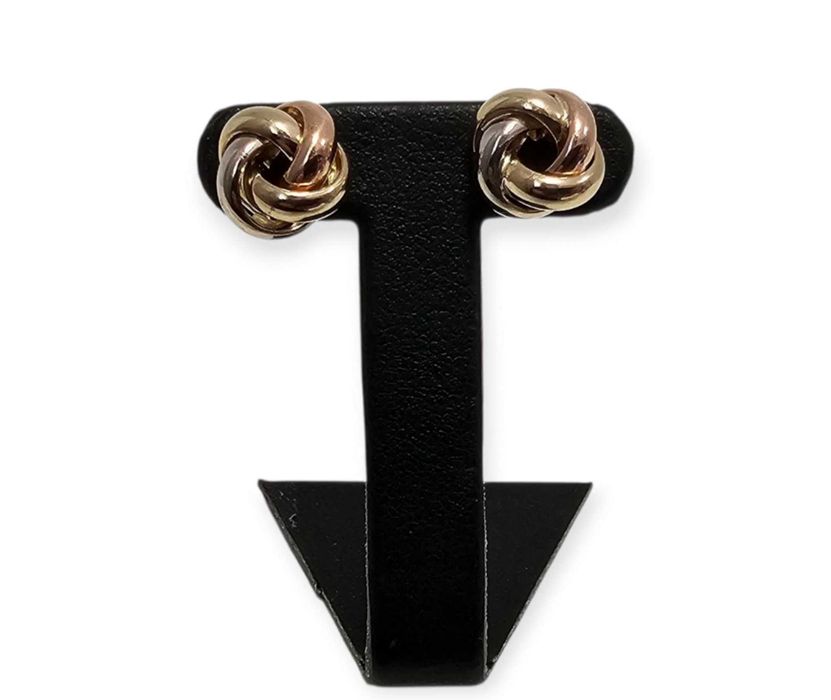 Nowe złote kolczyki 2 kolorowe pr.585 1,80 g