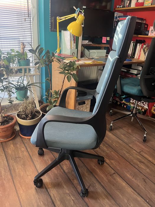 Fotel biurowy szaro-zielony