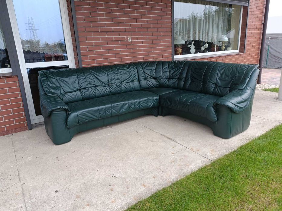 Sprzedam narożnik ze skory -Skóra -skórzany –skórzana -skórzane