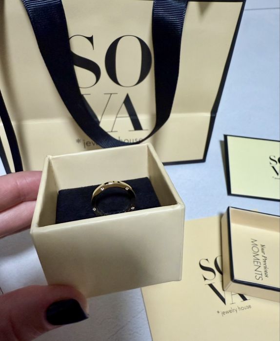 Кольцо с бриллиантами Sova 15 размер золото 585 желтое / лимонное