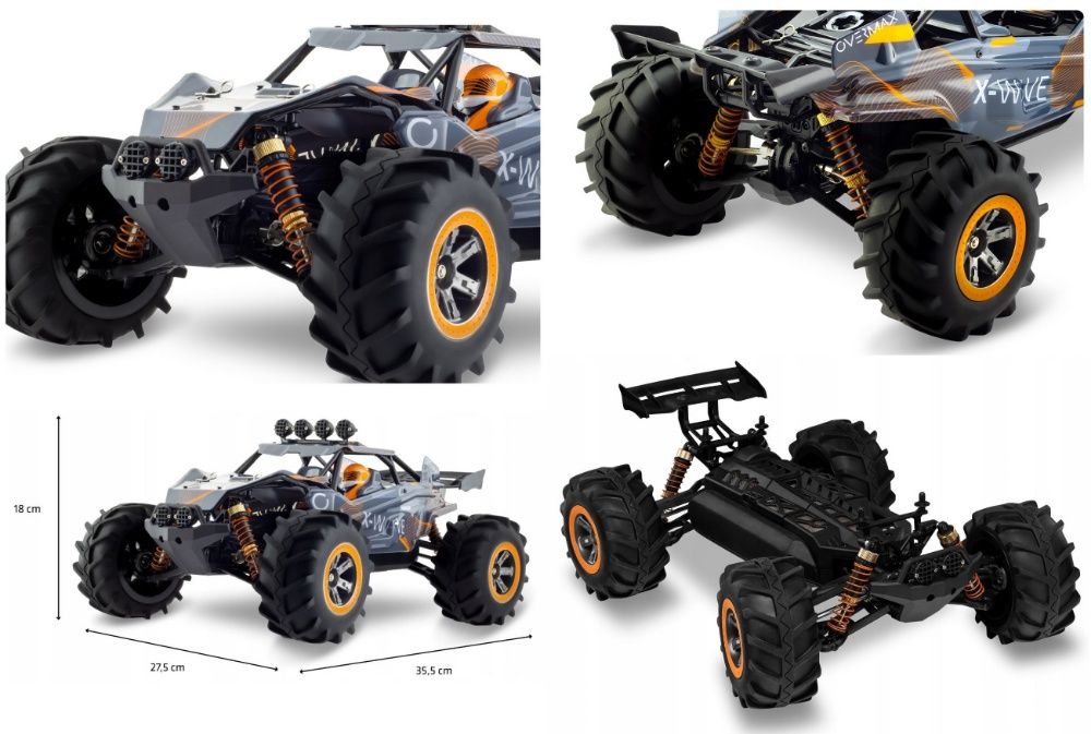 Samochód Zdalnie Sterowany Auto RC X WAVE do 45km/h Napęd 4x4 Prezent