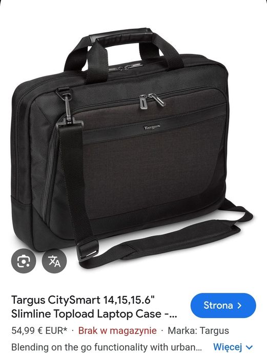 Targus CitySmart 14" 15" 15.6" Slimline Topload Torba na laptopa