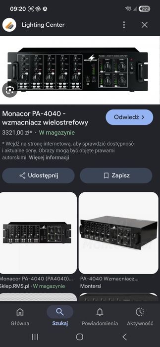 Monacor PA-4040 profesjonalny wzmacniacz miksujący