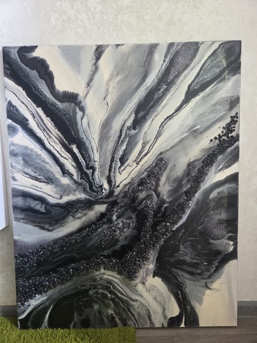 Картина Resin Art,епоксидна смола,абстракція,Geode,100×80см