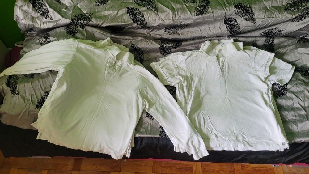 Białe bluzki koszulki pracownicze 100% gruba bawełna cały worek