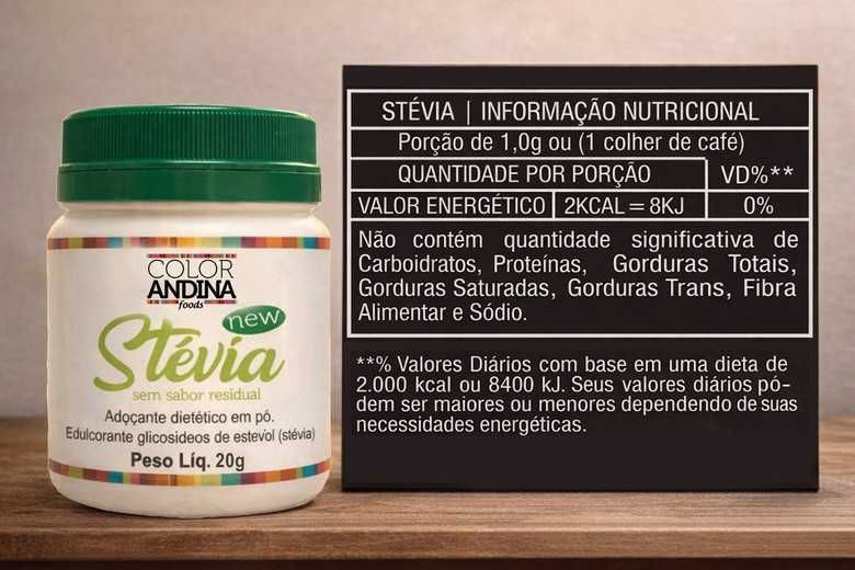 Adoçante Natural Stévia e Taumatina - Sem Sabor Residual (20g)