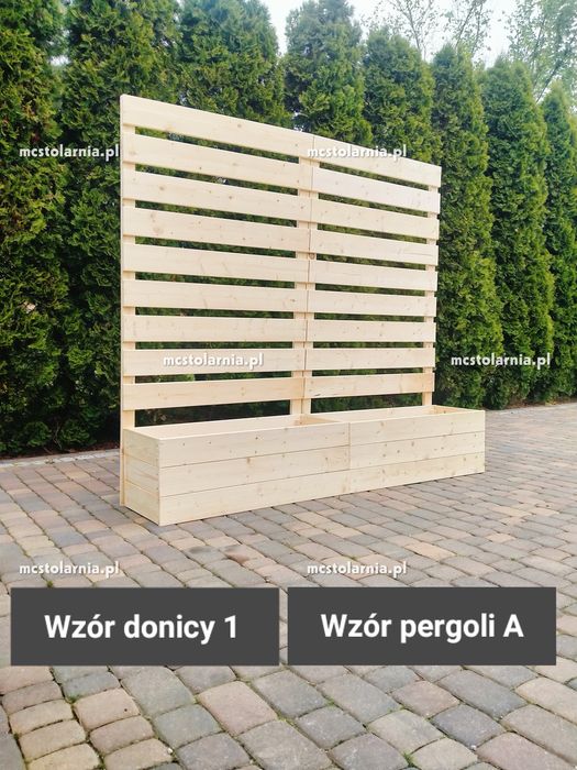 Donica z pergolą pergola na wymiar altana doniczka warzywniak meble
