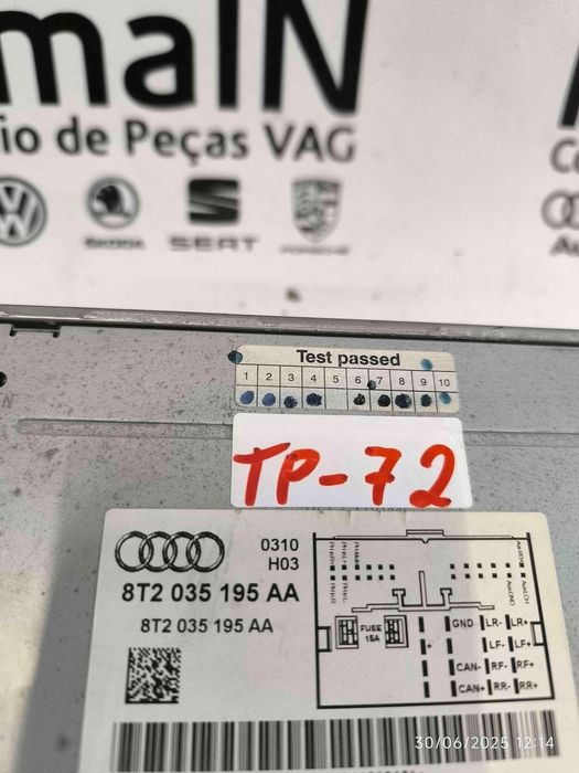 Rádio / Auto Rádio AUDI A5 Sportback 2.0 TFSI (155 kW / 211 cv) [09.2009 - 11.2013] 8T2035195AA (OEM) | CQEA1971G (OEM) | MGCFC00177C (OEM)
