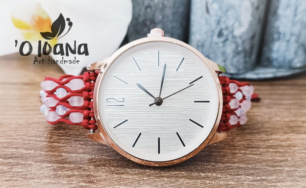 Zegarek damski kamienie naturalne handmade