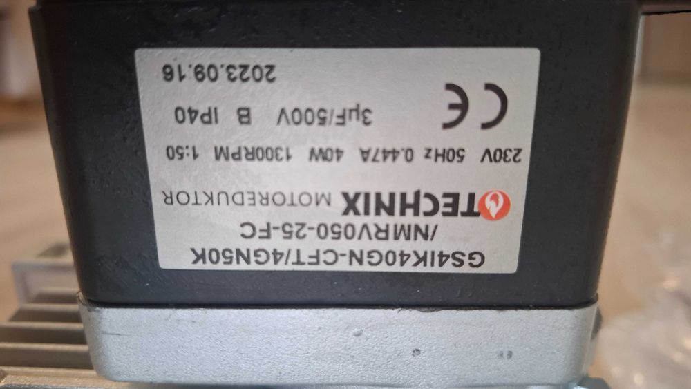 Motoreduktor Technix, przekladnia ślimakowa