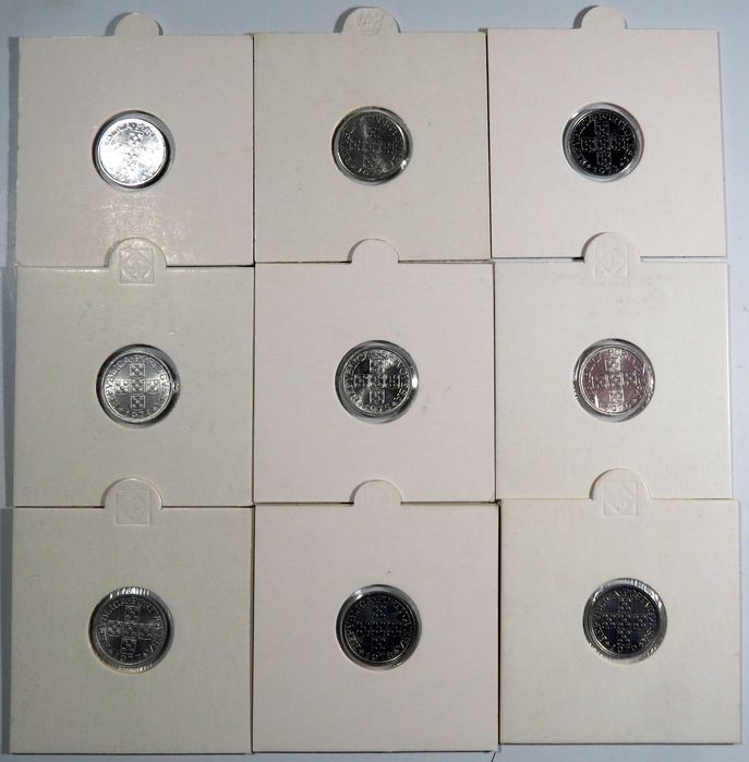 Moedas Republica. Portuguesa - Série completa 10 Centavos Aluminio 1971~1979 NOVAS em Alvéolo