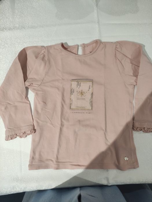 Camisola menina azul marinho, verde e rosa